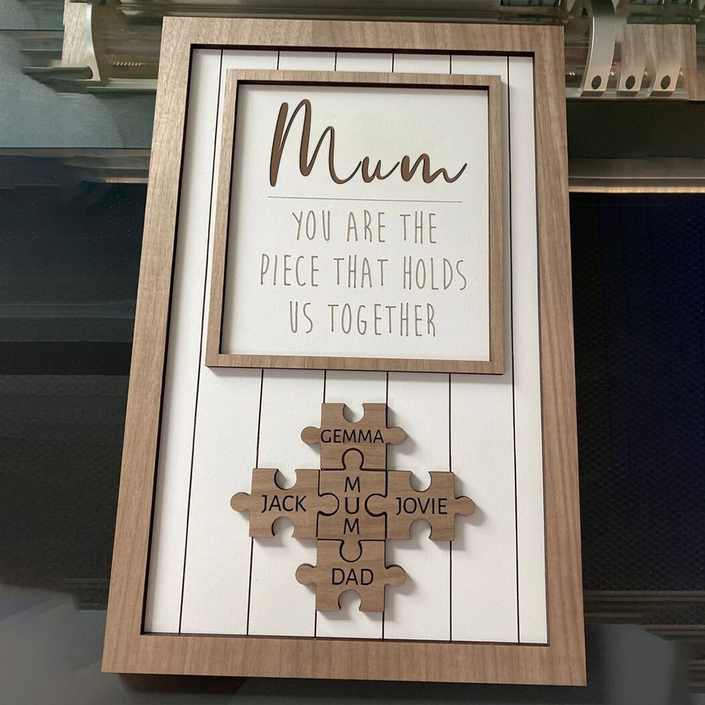 Mother's Day Wood Puzzle Sign Personalized Gift For Mom