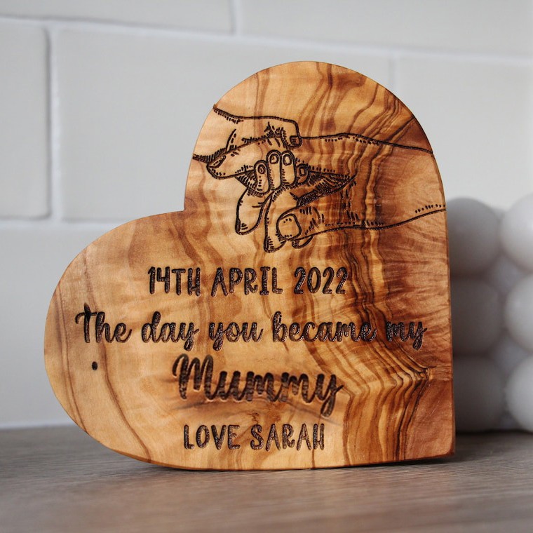 Personalised Our First Mothers Day Together Wooden Heart Keepsake Mum Gifts From Daughter Son