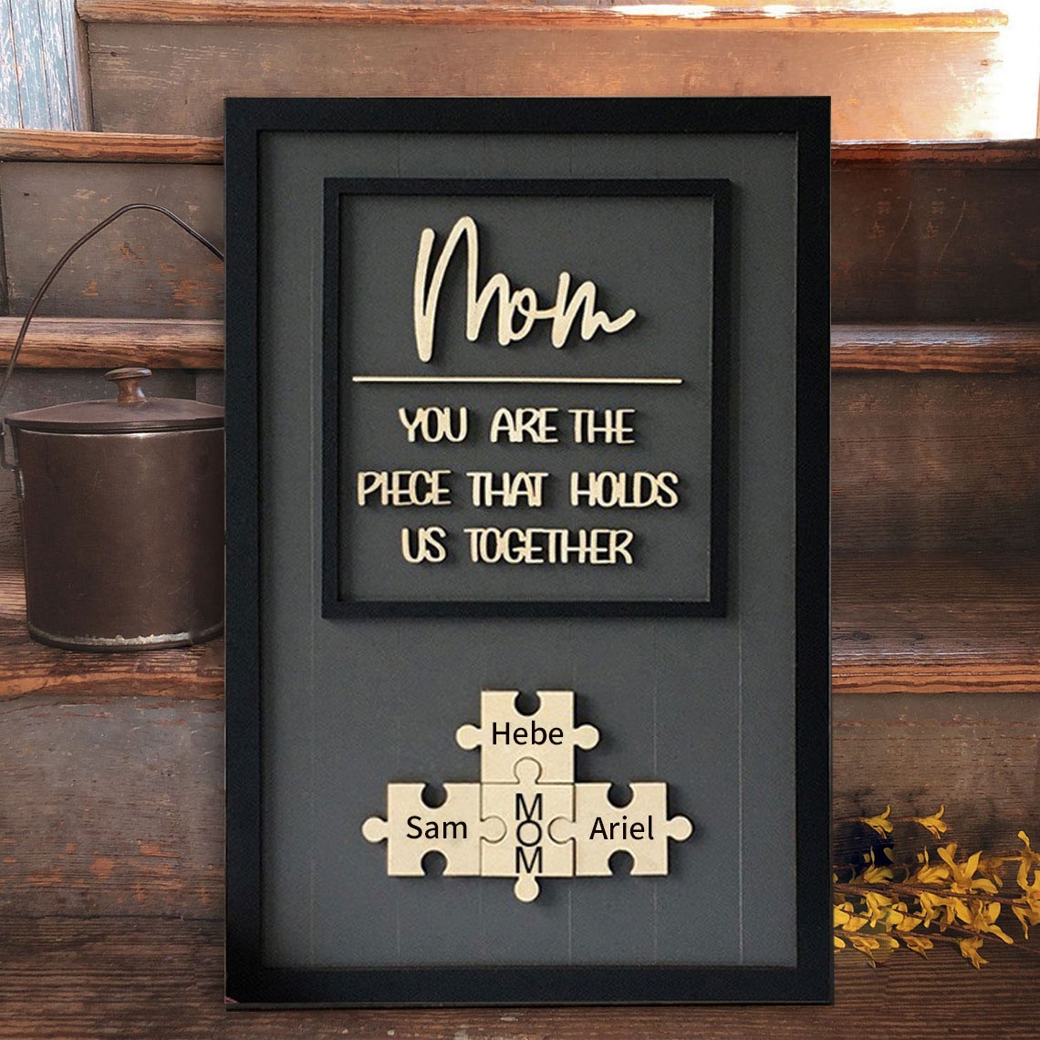 Mother's Day Wood Puzzle Sign Personalized Gift For Mom